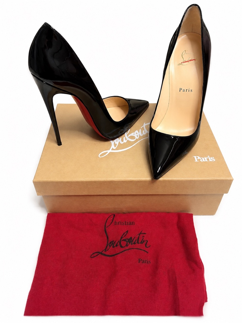 “So Kate” 120 Christian Louboutin Black Patent Leather Stiletto Pumps